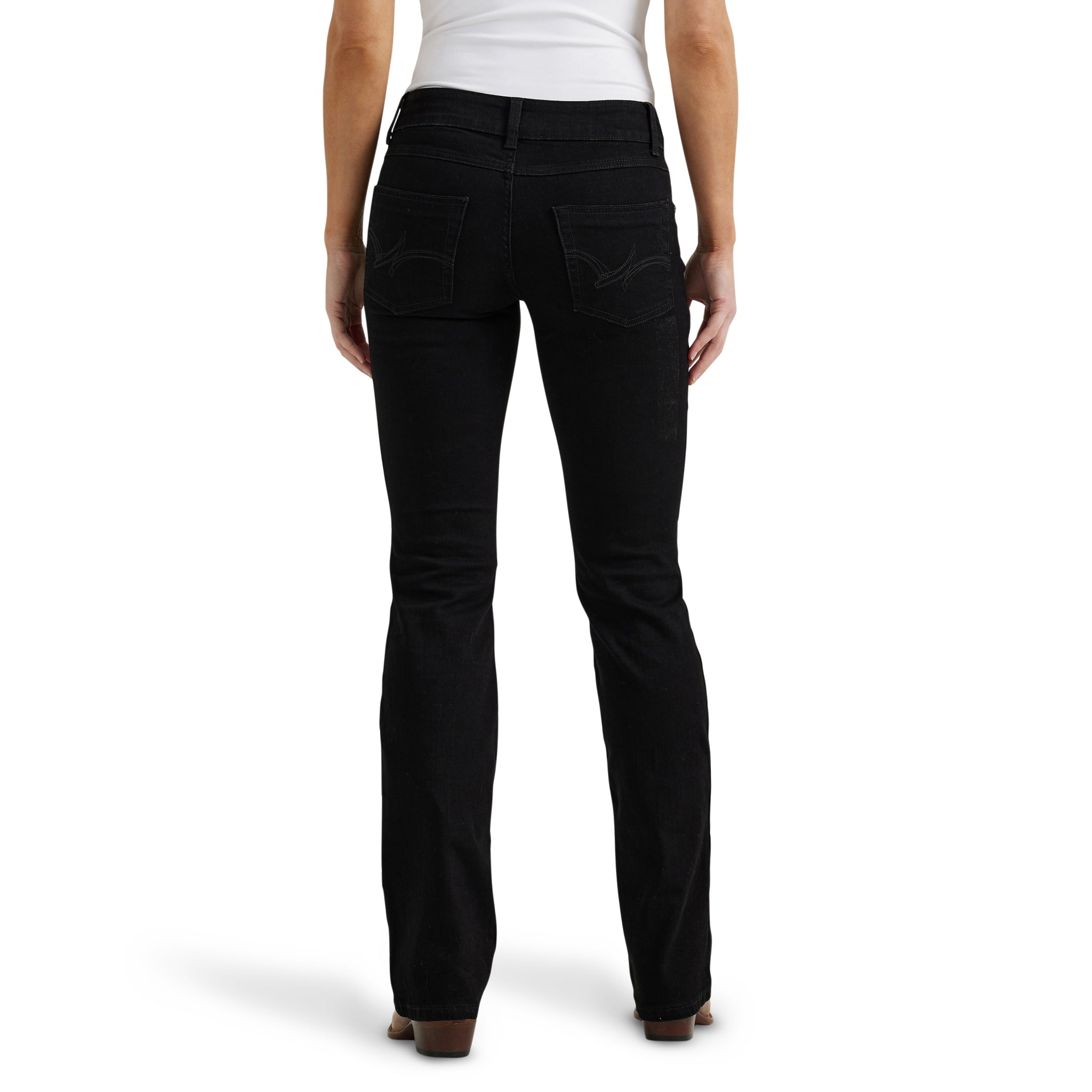 Wrangler Women's Mid Rise Bootcut Denim Jeans, Black