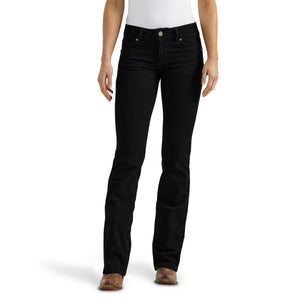 Wrangler Women's Mid Rise Bootcut Denim Jeans, Black
