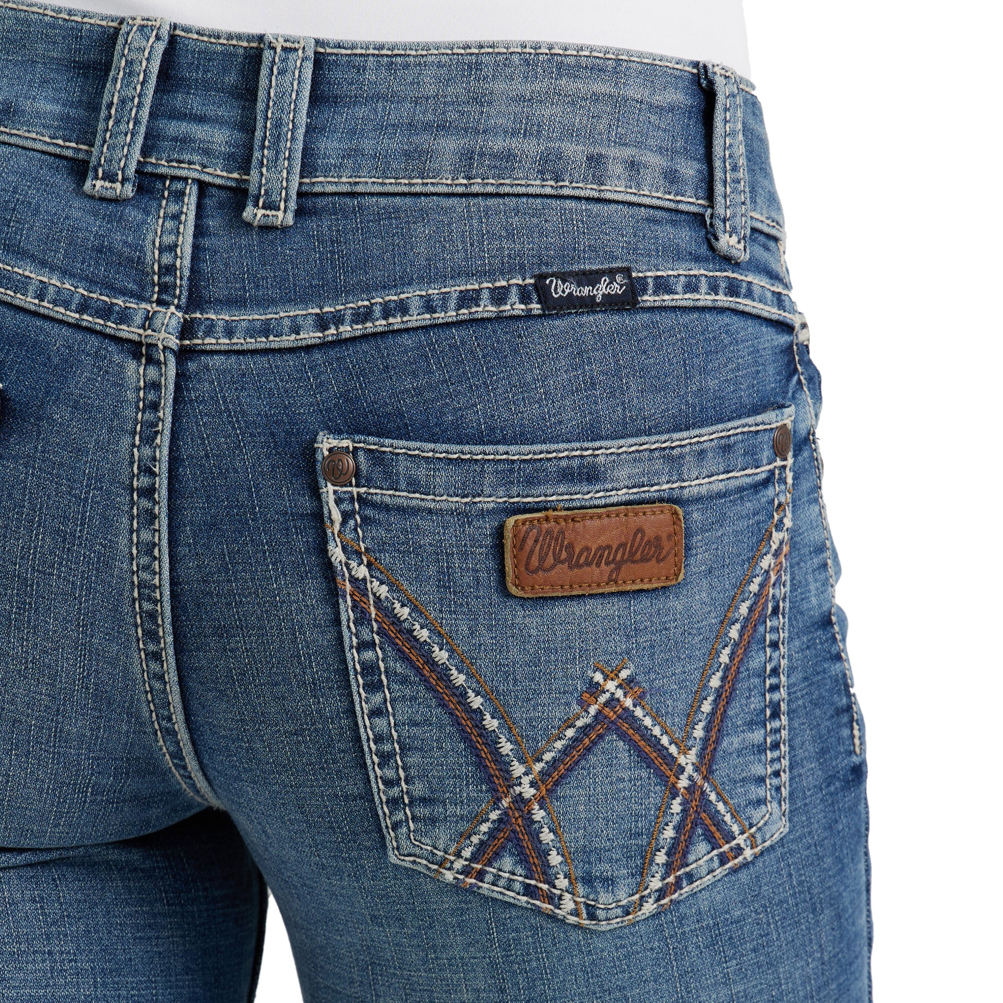 Wrangler Women's Retro Mae Mid Rise Bootcut Denim Jeans, Deadwood