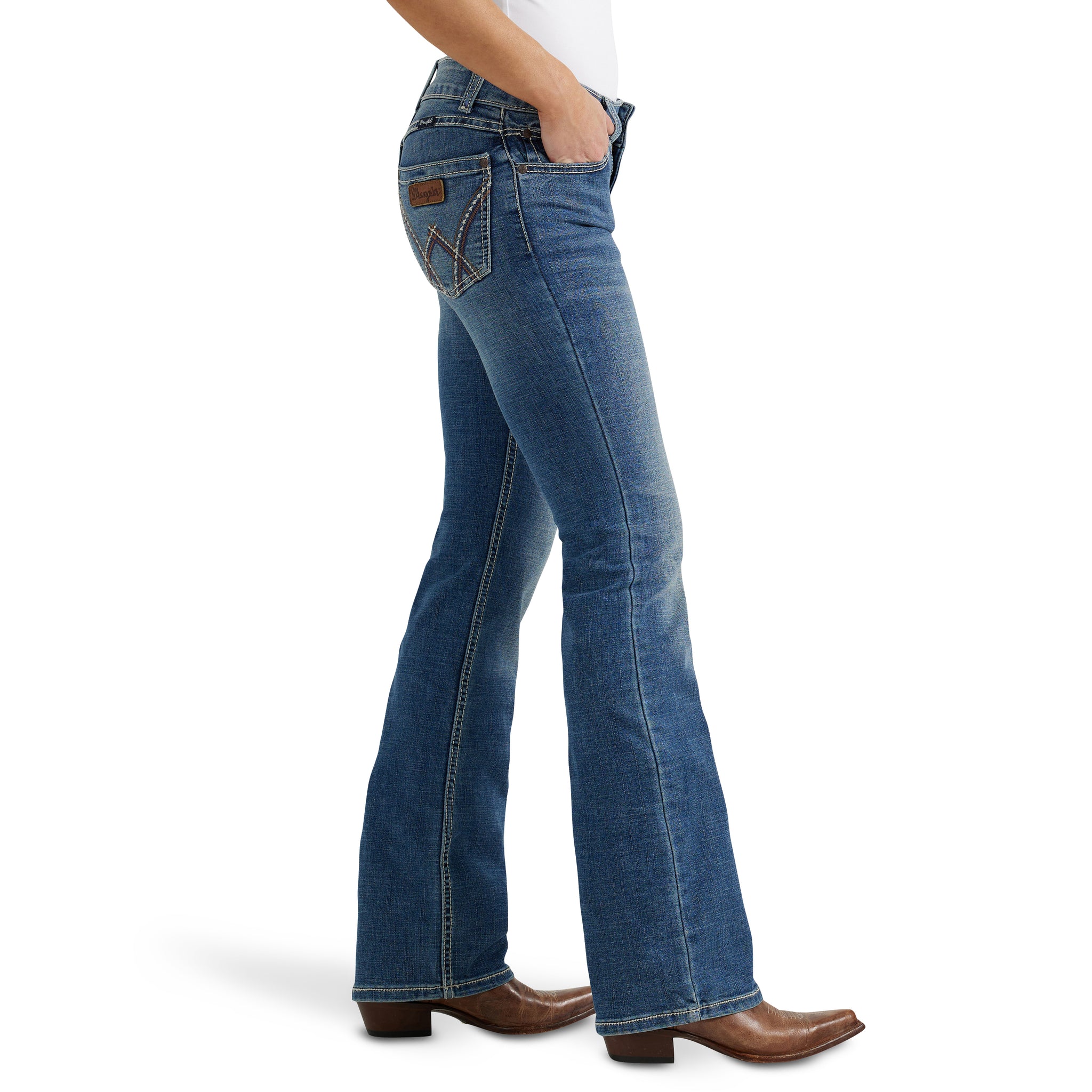 Wrangler Women's Retro Mae Mid Rise Bootcut Denim Jeans, Deadwood
