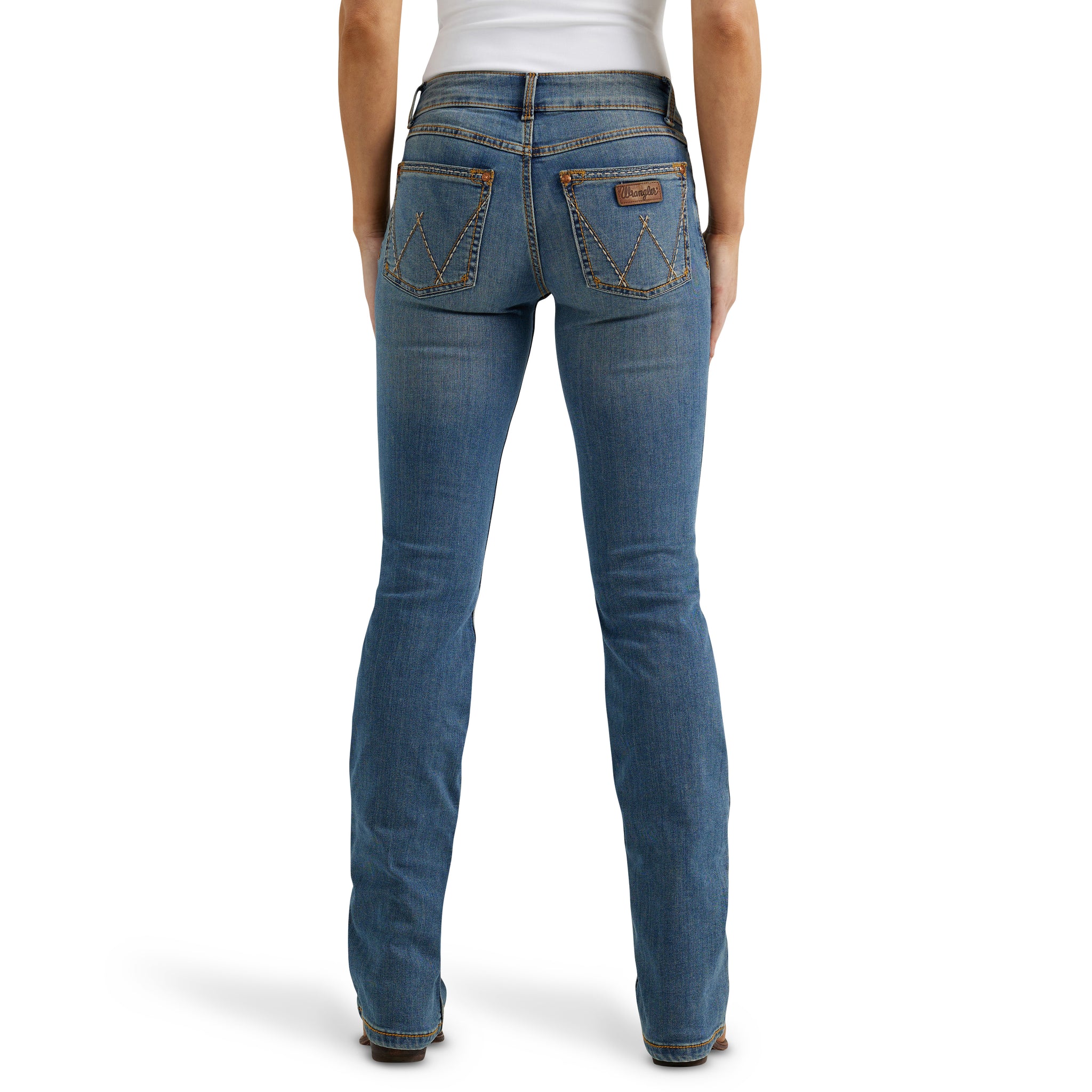 Wrangler Women's Retro Mae Mid Rise Bootcut Denim Jeans, KM Wash