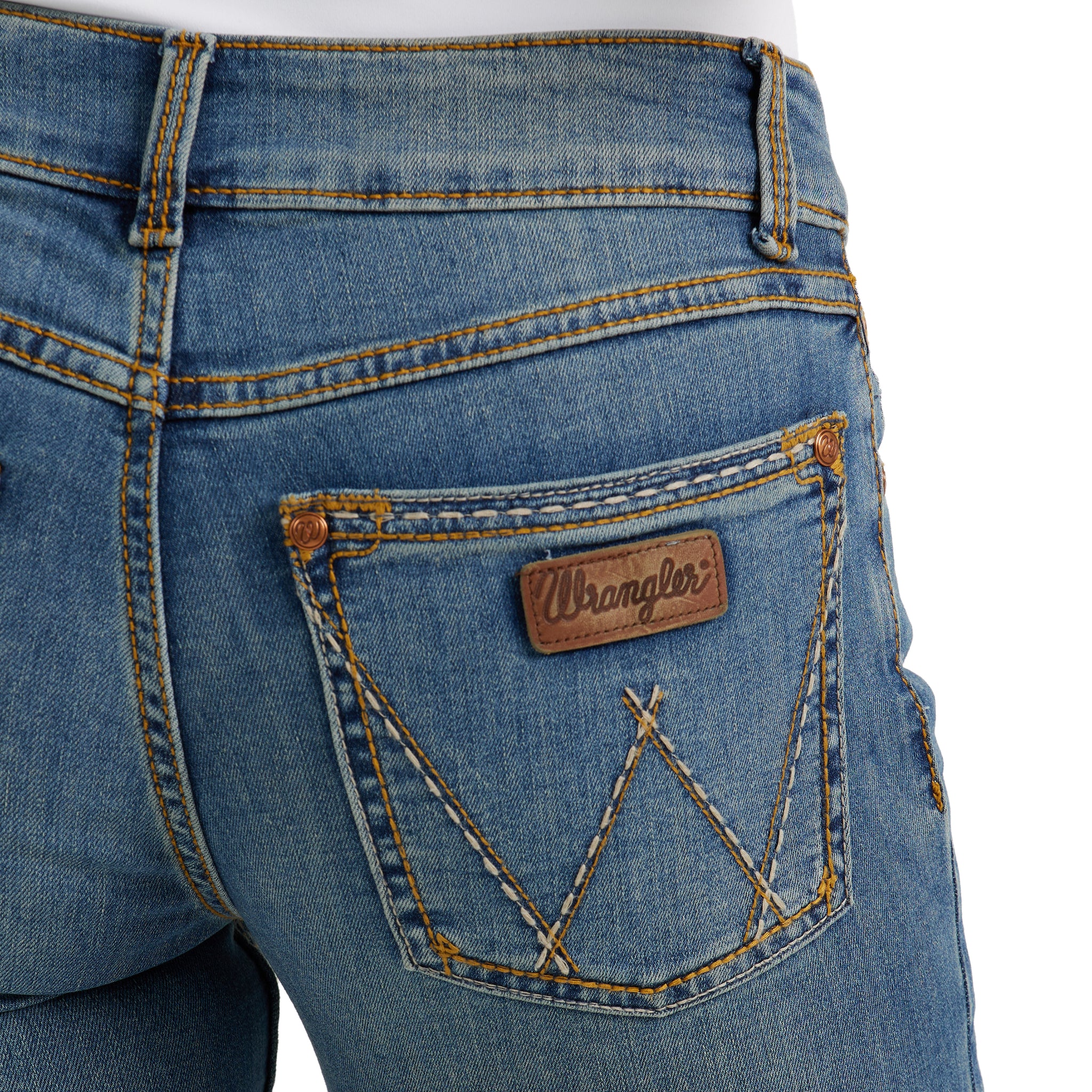 Wrangler Women's Retro Mae Mid Rise Bootcut Denim Jeans, KM Wash