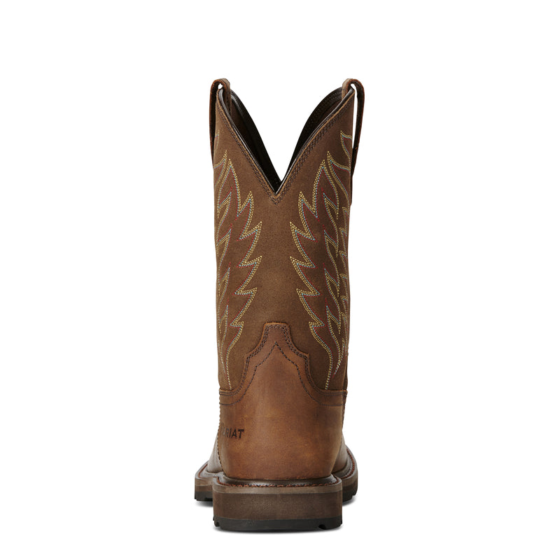 Ariat Men's Groundbreaker Wide Square Toe Steel Toe Work Boot, Brown