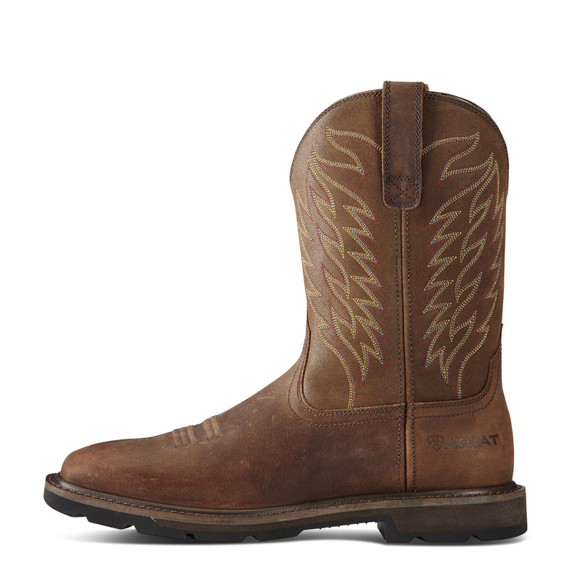 Ariat Men's Groundbreaker Wide Square Toe Steel Toe Work Boot, Brown