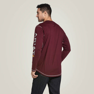 Ariat Men's Rebar Workman Logo T-Shirt, Malbec