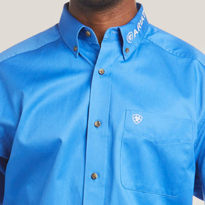 Ariat Men's Team Logo Twill USA Classic Fit Long Sleeve Shirt, Blue