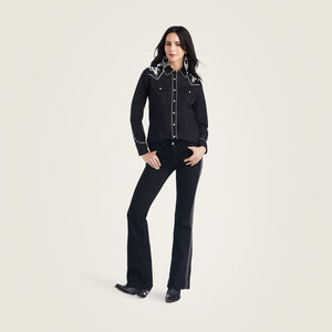 Ariat Women's Retro Snap Chimayo Shirt, Black