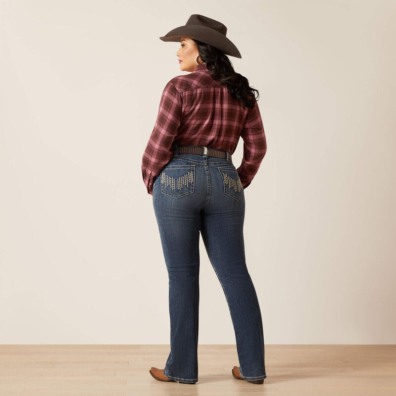 Ariat Women's R.E.A.L. Halyn Perfect Rise Bootcut Denim Jeans, Arkansas