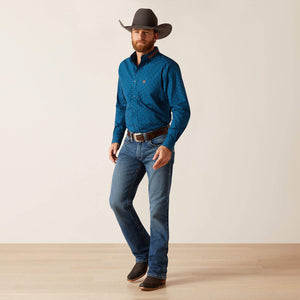 Ariat Men's Team Logo Clarence Fitted Shirt True Blue