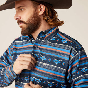 Ariat Men's Team Logo Chandler Classic Fit Long Sleeve Shirt, Blue