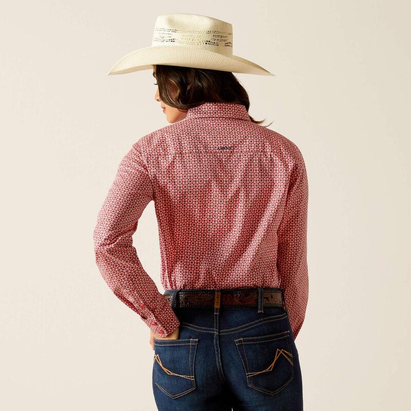 Ariat Women's Kirby Stretch Shirt, Garnet Rose Geo