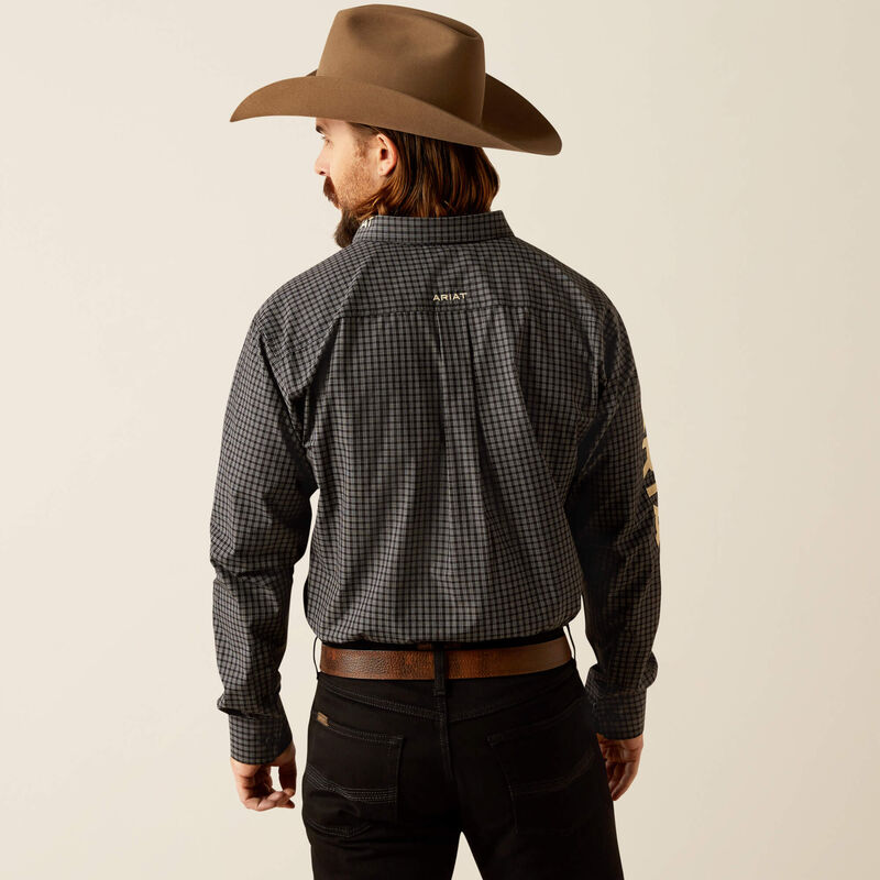 Ariat Men's Pro Series Team Logo Otto Classic Fit Long Sleeve Shirt, Black|Khaki