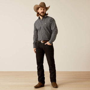 Ariat Men's Pro Series Team Logo Otto Classic Fit Long Sleeve Shirt, Black|Khaki