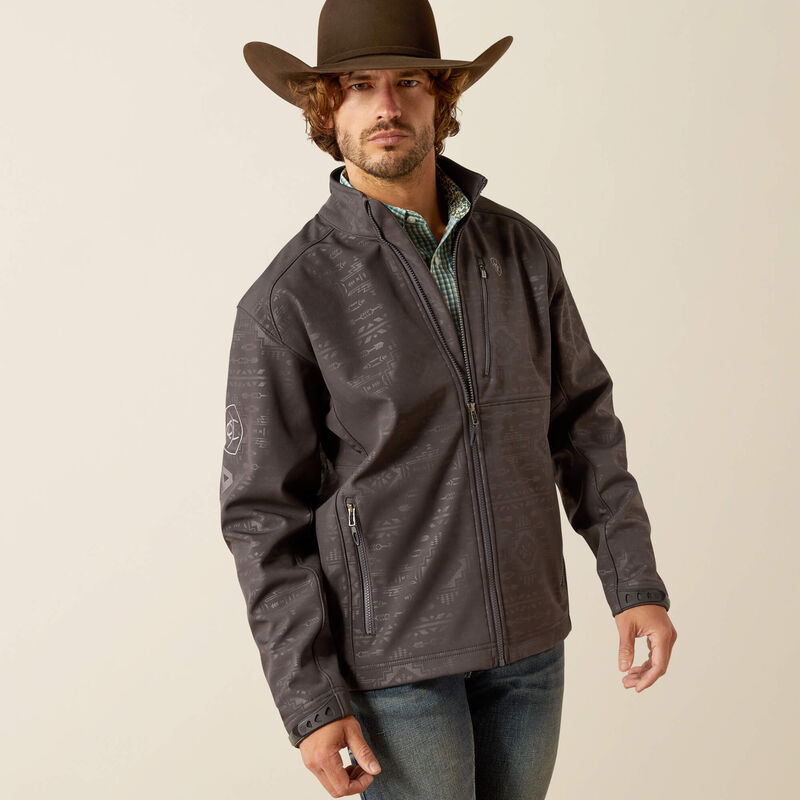 Ariat Men's Logo 2.0 Softshell Jacket, Phantom Embossed