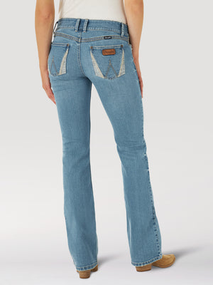Wrangler Women's Retro Sadie Low Rise Bootcut Denim Jeans, Light Wash