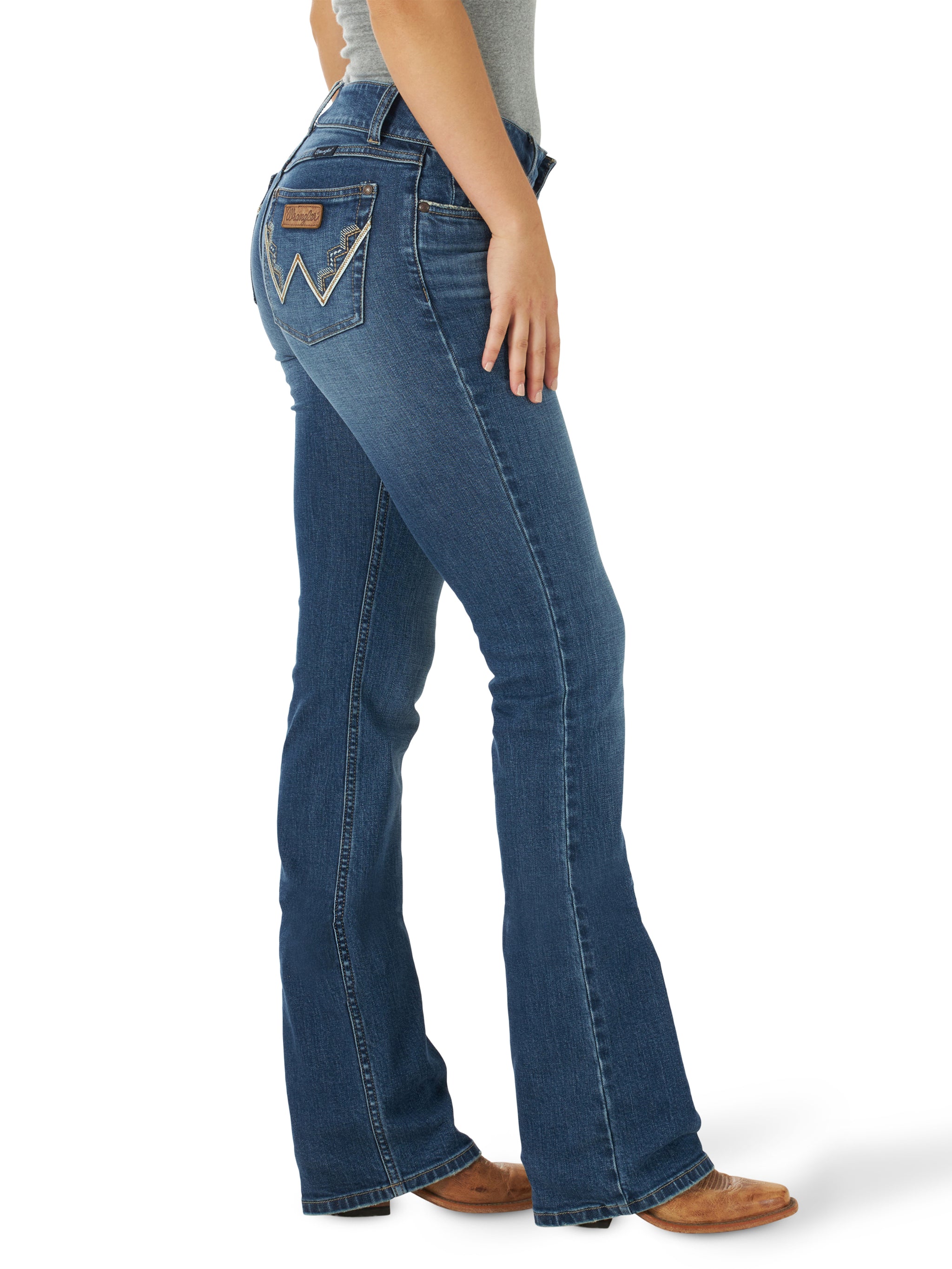 Wrangler Women's Retro Mae Mid Rise Bootcut Denim Jeans, Kasey
