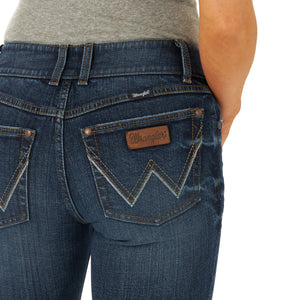 Wrangler Women's Retro Mae Mid Rise Trouser Denim Jeans, Shelby