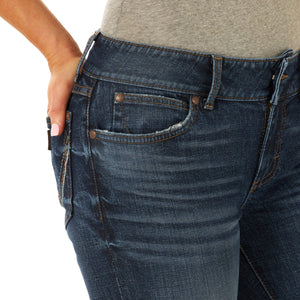Wrangler Women's Retro Mae Mid Rise Trouser Denim Jeans, Shelby