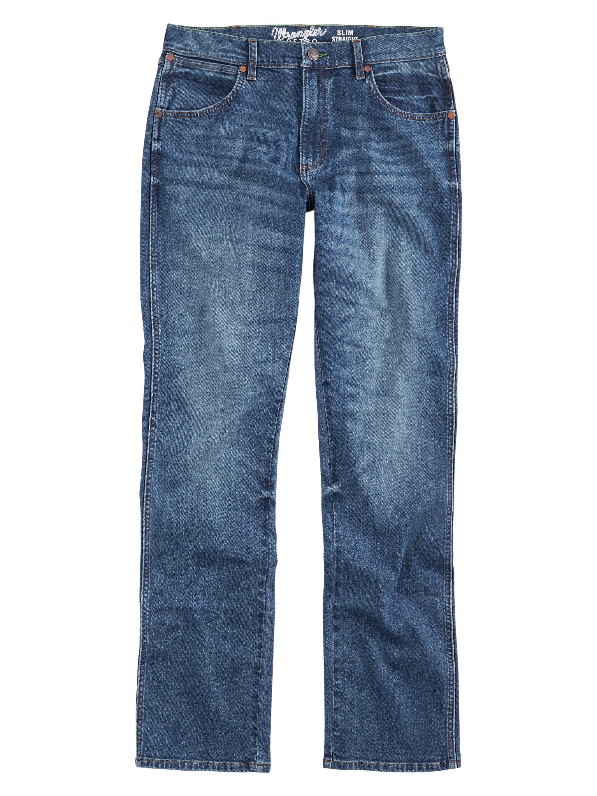 Wrangler Men's Retro Slim Fit Straight Leg Jean, Ferris Medium Wash