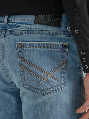 Rock 47 By Wrangler Men's Slim Fit Straight Leg Jean, Crazy Ivan Light / Medium Wash