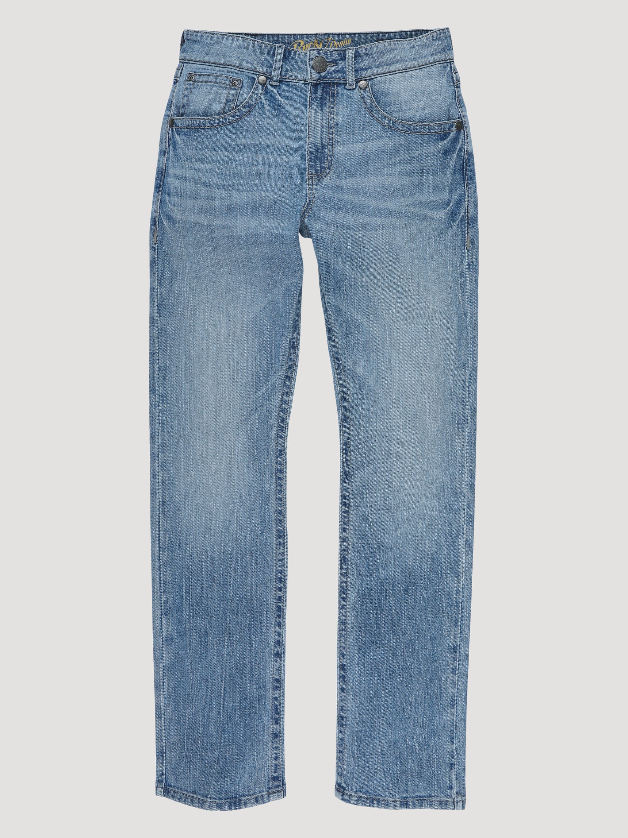 Rock 47 By Wrangler Men's Slim Fit Straight Leg Jean, Crazy Ivan Light / Medium Wash