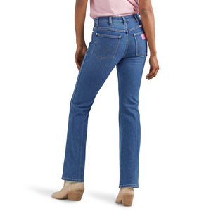 Wrangler X Barbie Women's Westward High Rise Bootcut Denim Jeans, Wrangler Blue