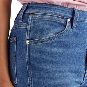 Wrangler X Barbie Women's Westward High Rise Bootcut Denim Jeans, Wrangler Blue