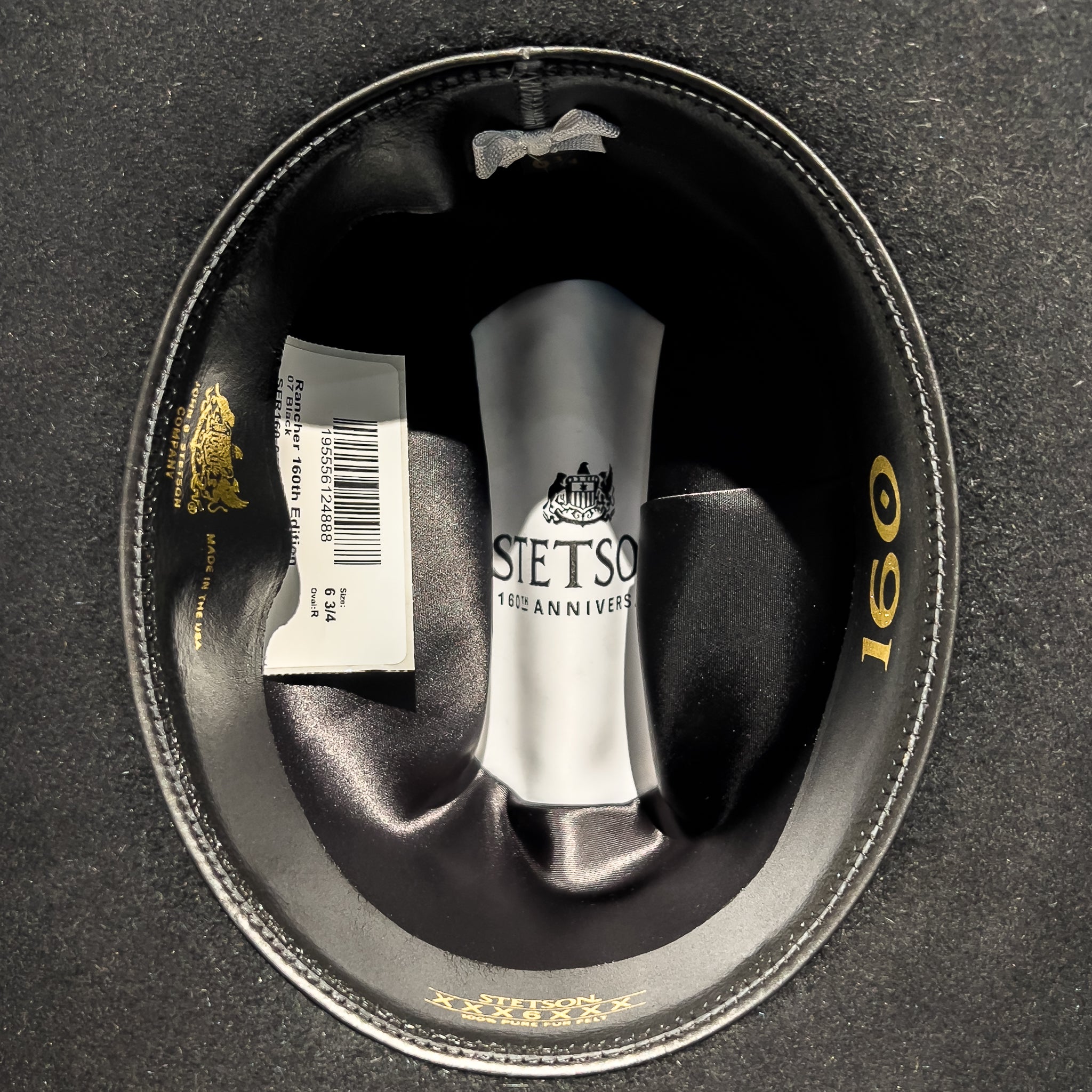 Stetson Men's 6X 160 Anniversary Classic Rancher Cowboy Hat, Black