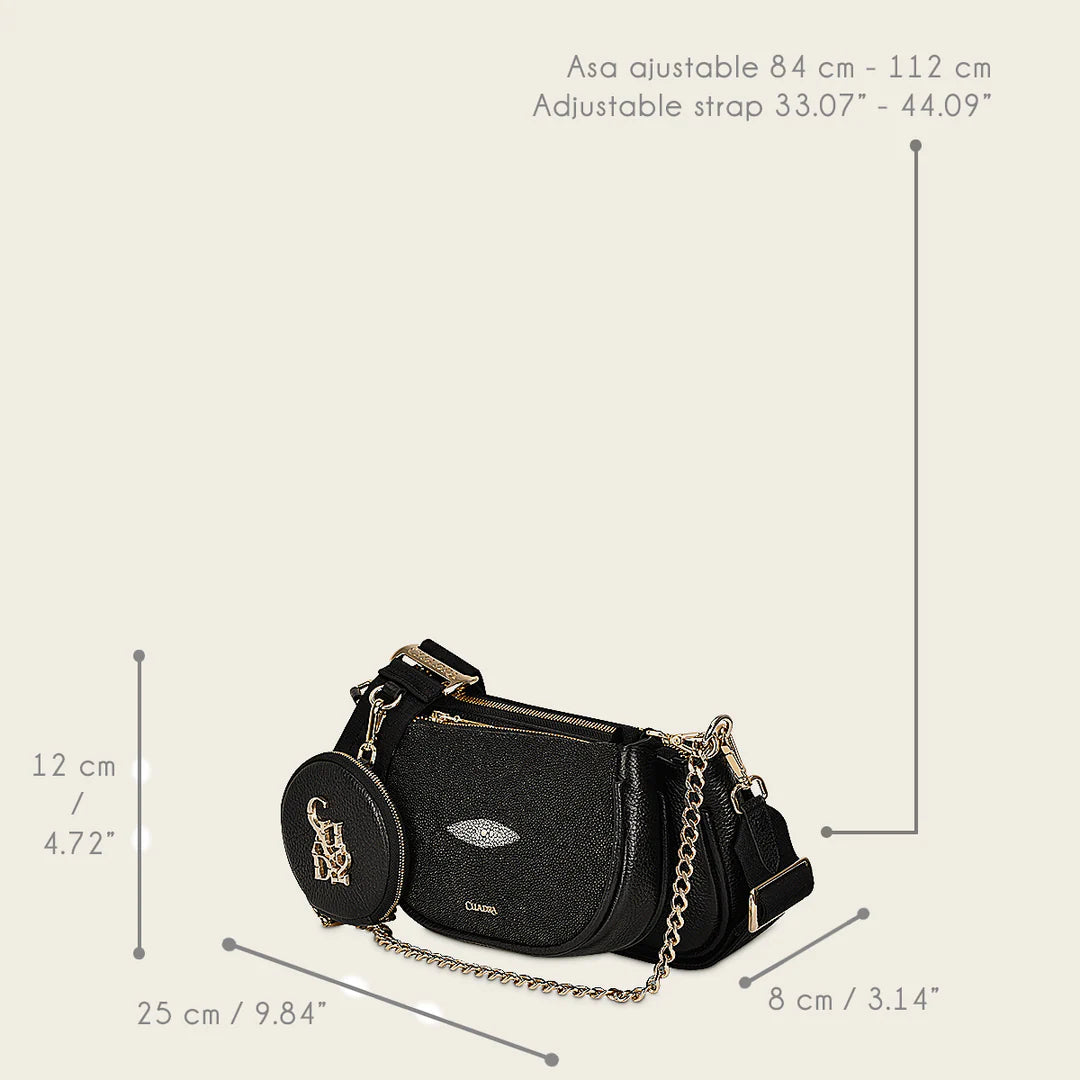 Cuadra Women's Stingray Zipper Bag, Black