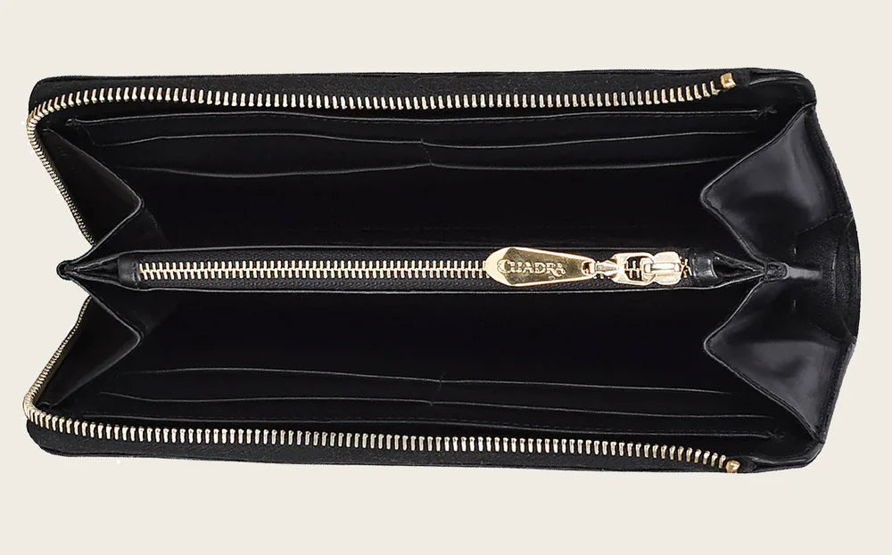 Cuadra Women's Stingray Studs Wallet, Black