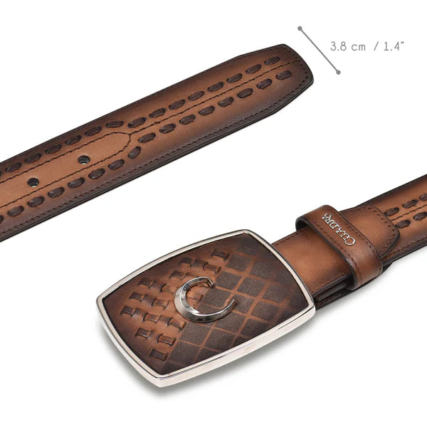 Cuadra Men's Bovine Leather Belt, Maple