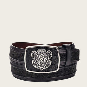 Cuadra Men's Stingray Leather Belt, Black