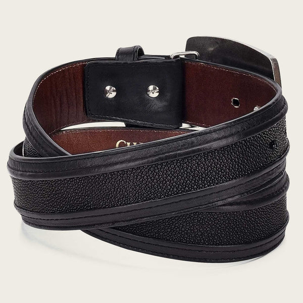 Cuadra Men's Stingray Leather Belt, Black