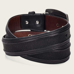 Cuadra Men's Stingray Leather Belt, Black