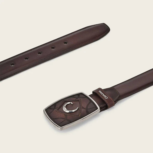 Cuadra Men's Bovine Leather Belt, Chestnut