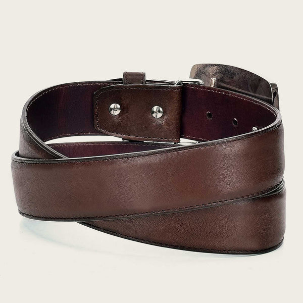 Cuadra Men's Bovine Leather Belt, Chestnut