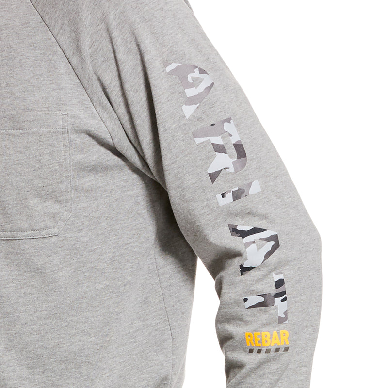 Ariat Men's Rebar Cotton Strong Graphic, Heather Grey