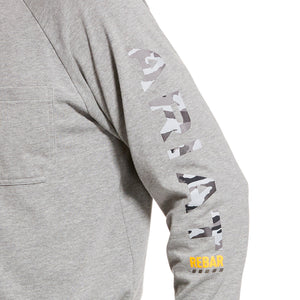 Ariat Men's Rebar Cotton Strong Graphic, Heather Grey