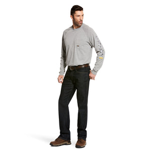 Ariat Men's Rebar Cotton Strong Graphic, Heather Grey