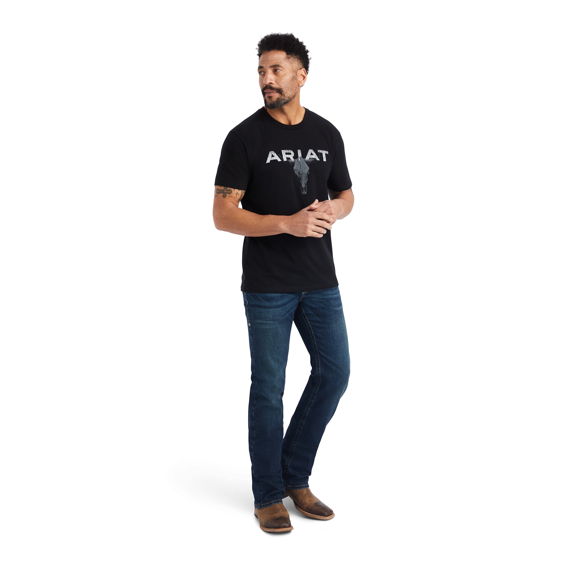 Ariat Men's Streak Skull T-Shirt, Black