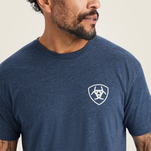 Ariat Men's Lucky Horseshoe T-Shirt, Navy Heather