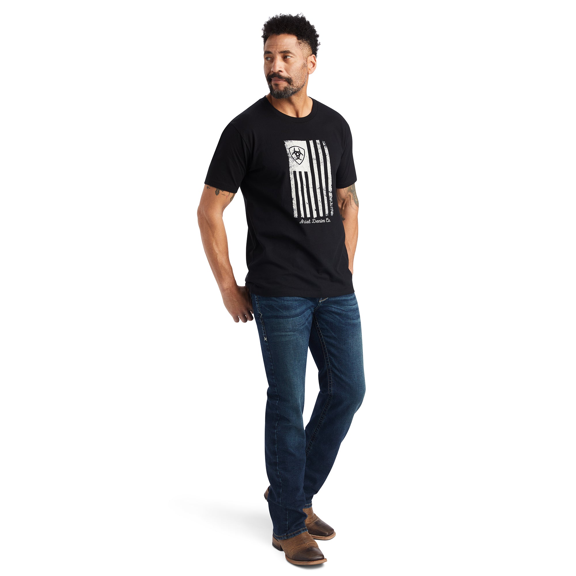 Ariat Men's Faded T-Shirt, Black