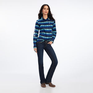 Ariat Women's Wrinkle Resist Team Kirby Stretch Shirt, Maison Print