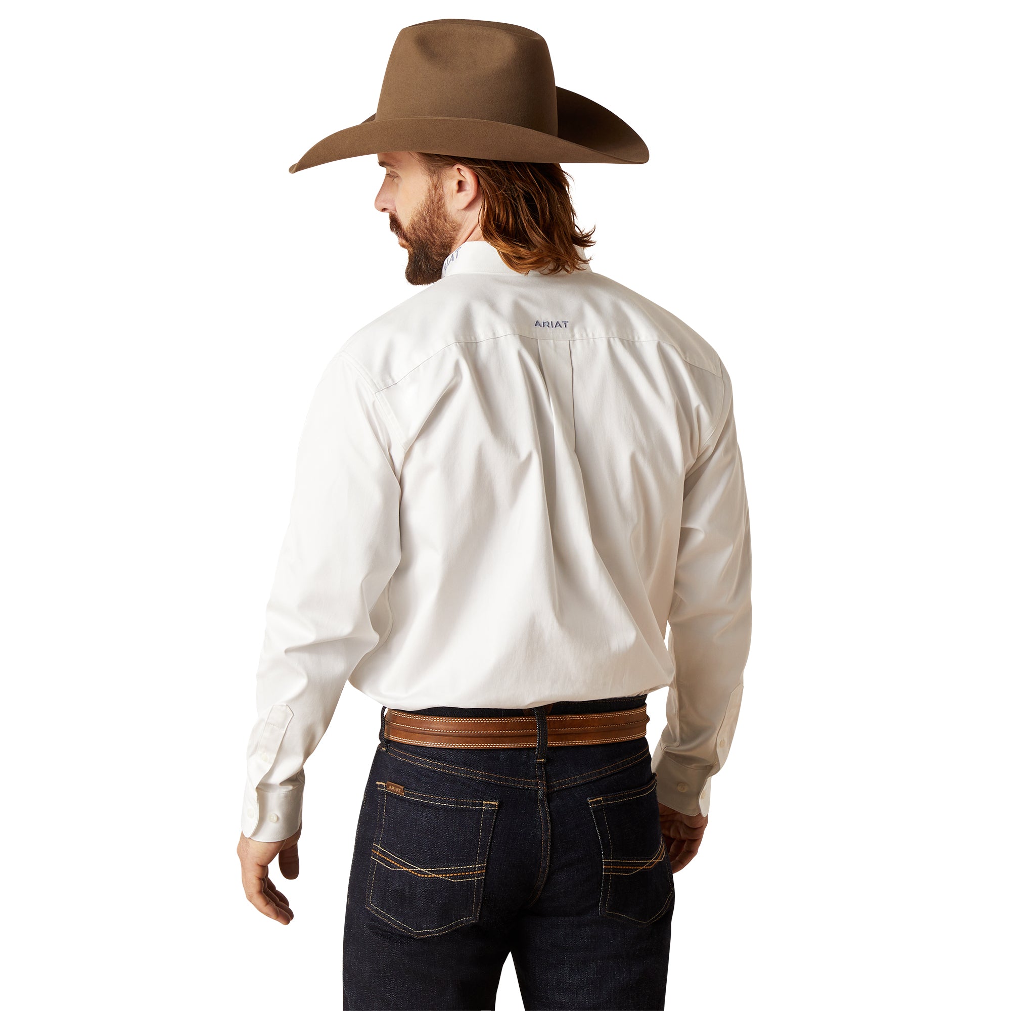 Ariat Men's Team Logo Twill Classic Fit Long Sleeve Shirt, Enamel Blue