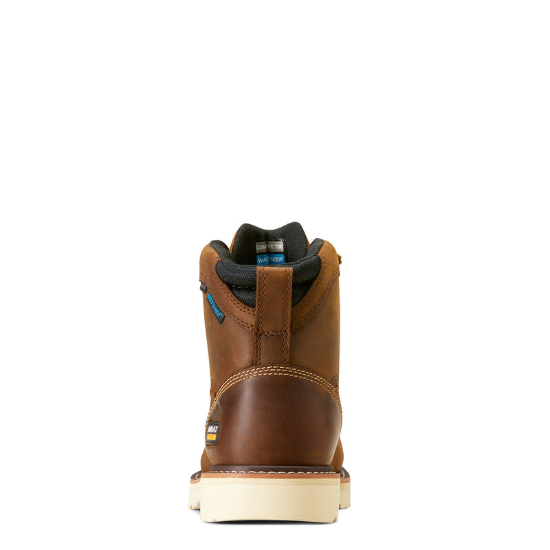 Ariat Men's Rebar Lift 6"" Waterproof Composite Toe Work Boot, Distressed Brown