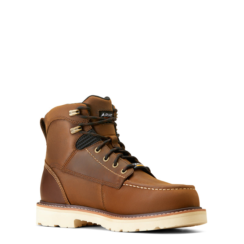 Ariat Men's Rebar Lift 6"" Waterproof Composite Toe Work Boot, Distressed Brown