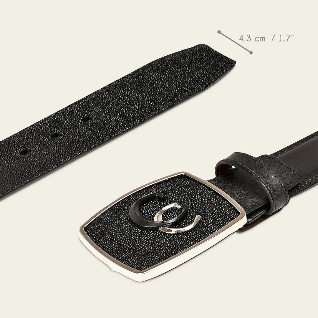 Cuadra Men's Stingray Leather Belt, Black