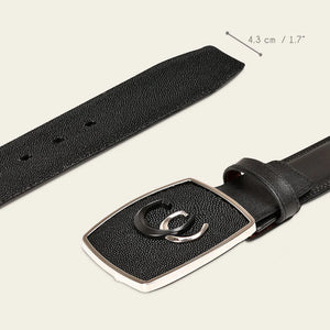 Cuadra Men's Stingray Leather Belt, Black