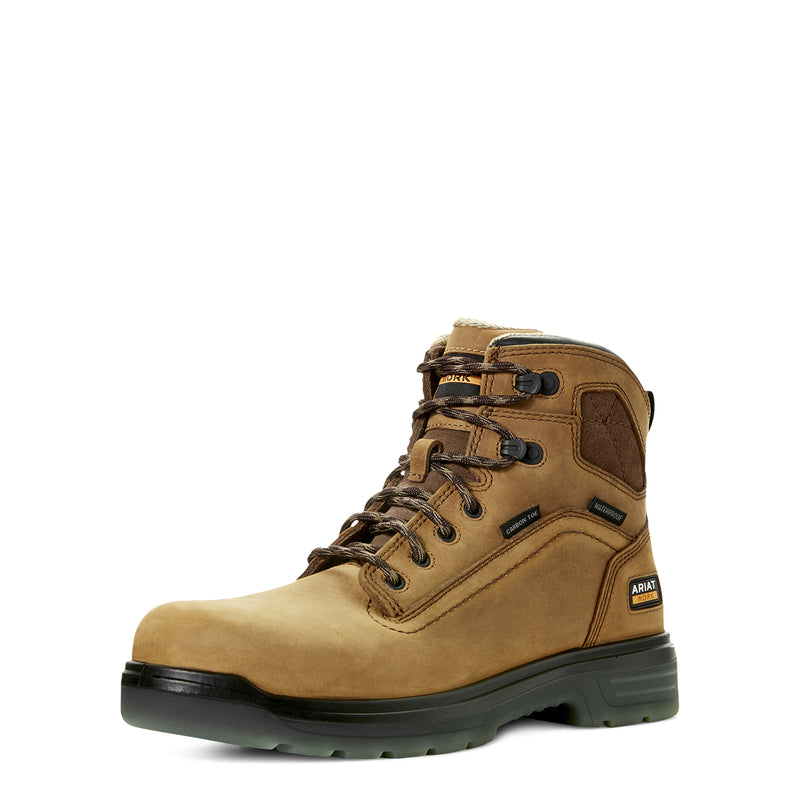 Ariat Men's Turbo 6"" Waterproof Carbon Toe Work Boot, Aged Bark
