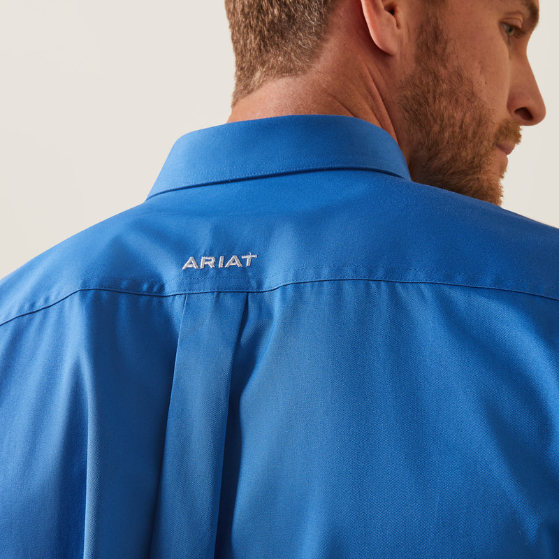 Ariat Men's Team Logo Twill Fitted Fit Long Sleeve Shirt, Campanula